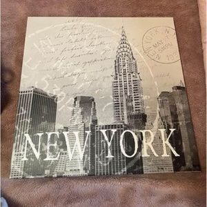 New York City. black and white canvas